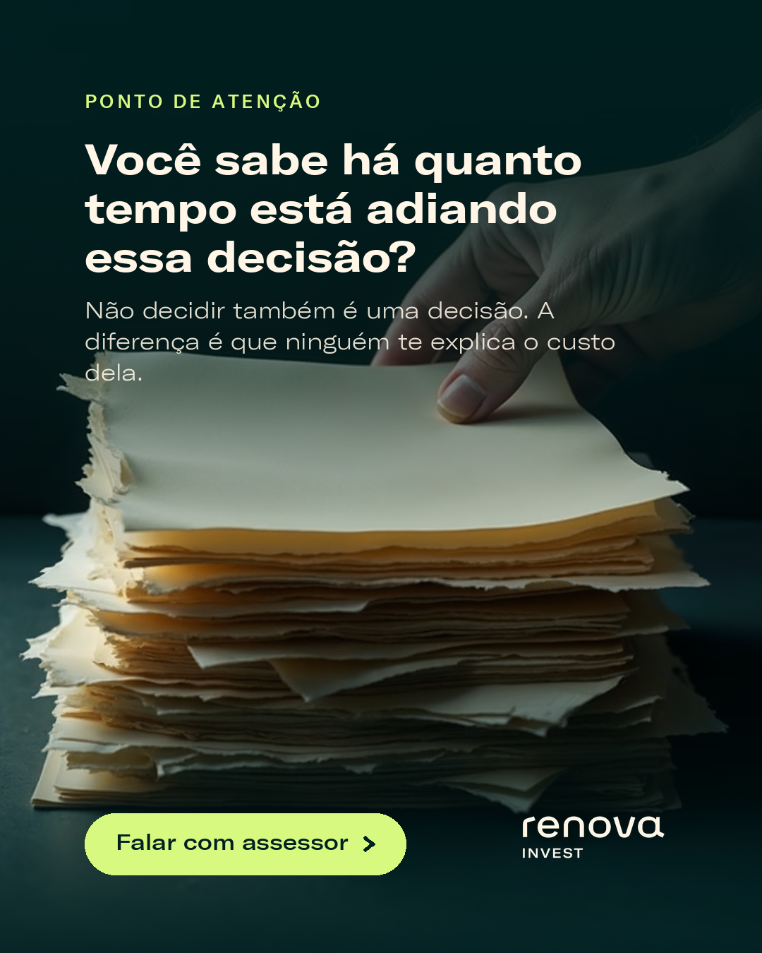 Medo de errar — adiamento